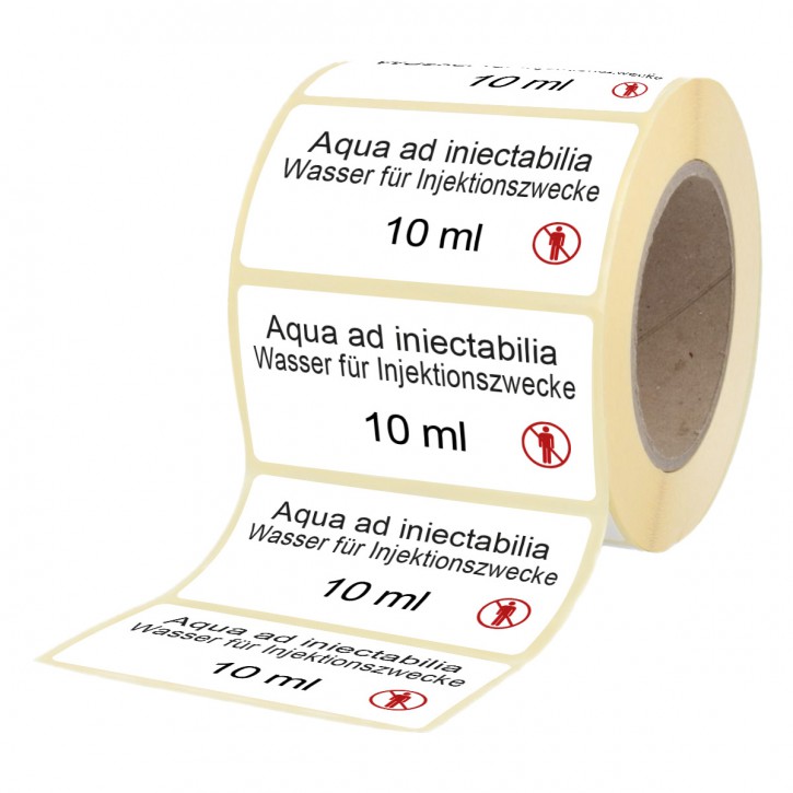 Aqua ad injectabilia  10 ml - Etiketten für Brechampullen