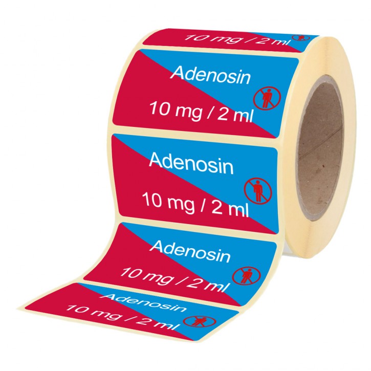 Adenosin 10 mg / 2 ml - Etiketten für Stechampullen