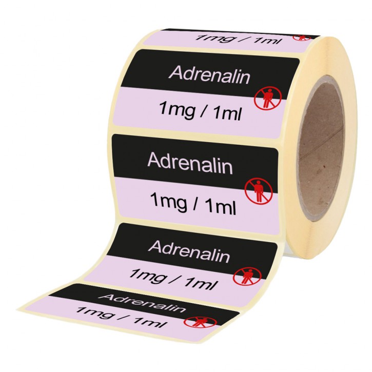 Adrenalin 1 mg  / 1 ml - Etiketten für Brechampullen