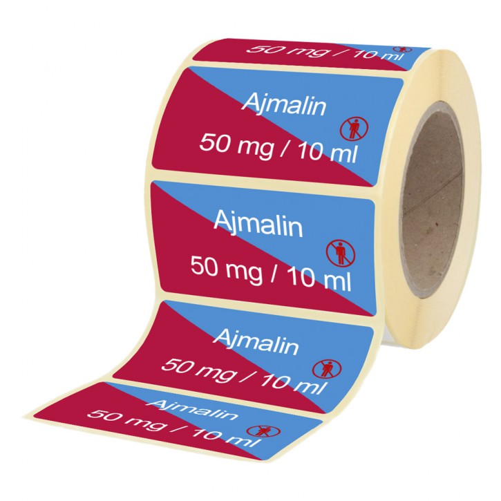Ajmalin  50 mg / 10 ml - Etiketten für Brechampullen