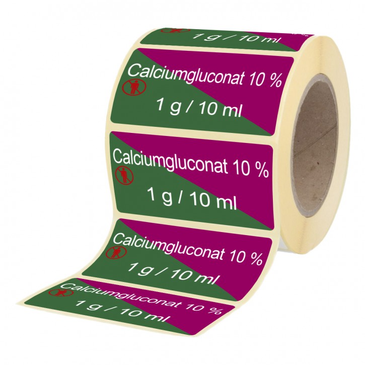 Calciumgluconat 10 %   1 g / 10 ml - Etiketten für Brechampullen