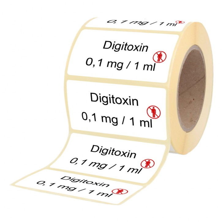 Digitoxin 0,1 mg  / 1 ml - Etiketten für Brechampullen