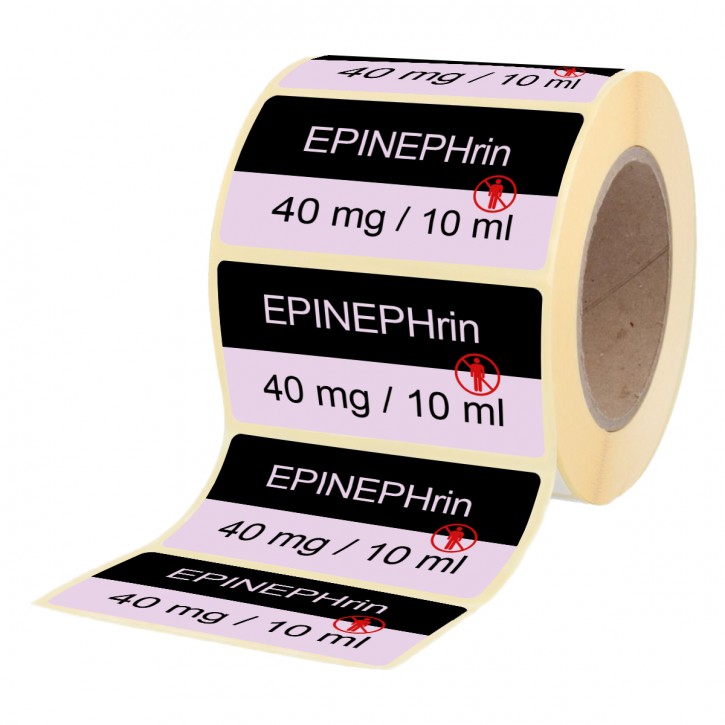 Epinephrin 40 mg  / 10 ml - Etiketten für TRAINI-DRÖPLE