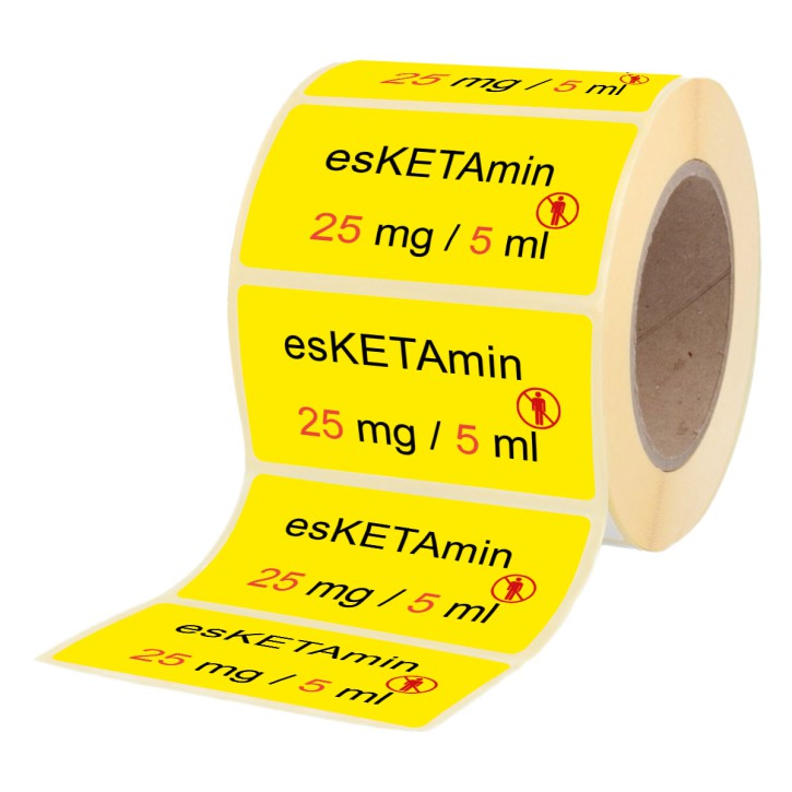 Esketamin 25 mg / 5 ml - Etiketten für Brechampullen