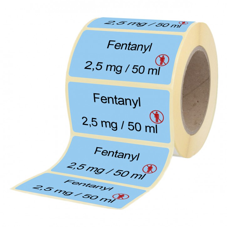 Fentanyl 2,5 mg / 50 ml - Etiketten für Stechampullen