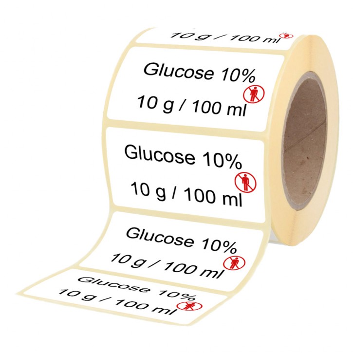 Glucose 10 %  10 g / 100 ml - Etiketten für Stechampullen