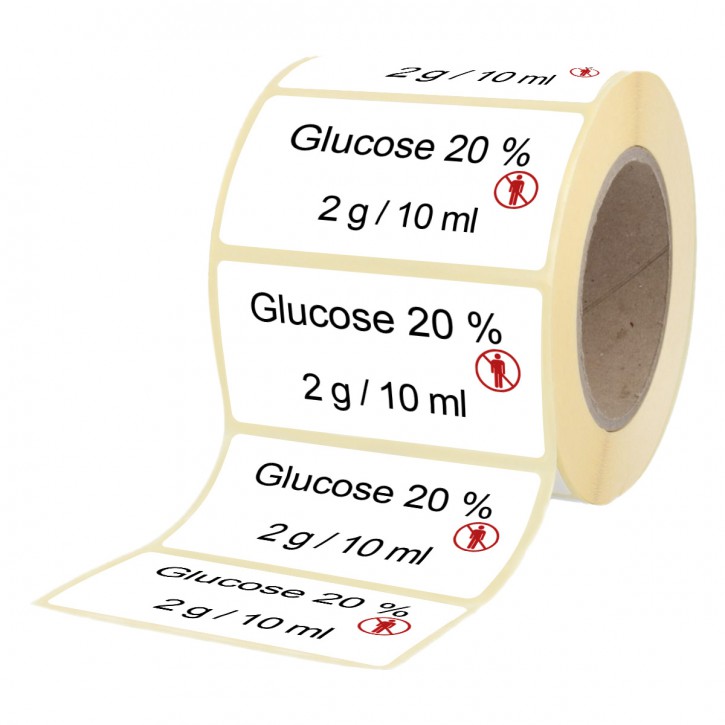 Glucose 20 % 2 g / 10 ml - Etiketten für Brechampullen