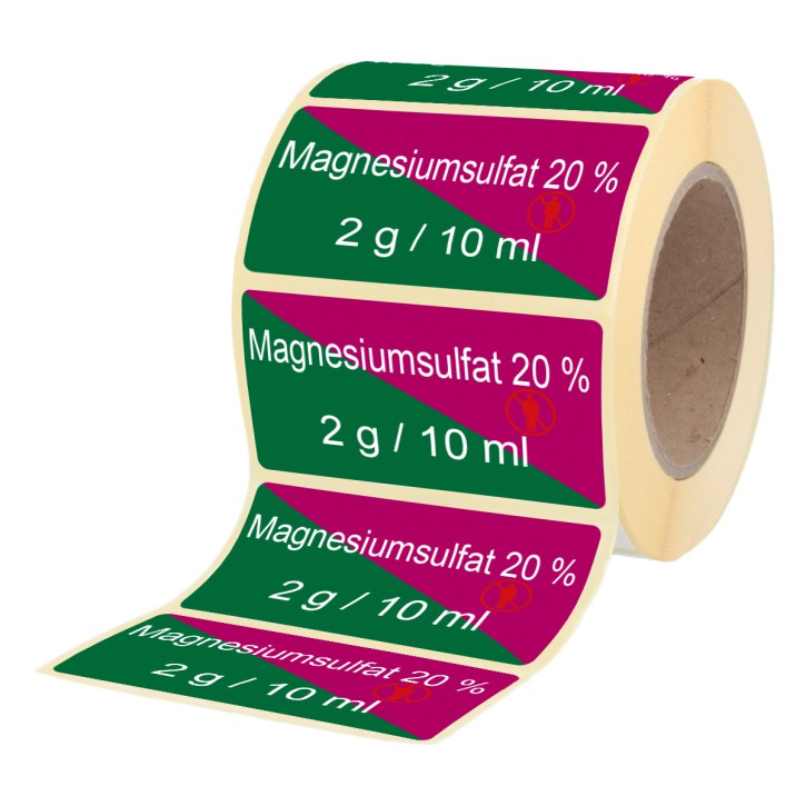 Magnesiumsulfat 20%  2 g / 10 ml - Etiketten für Brechampullen