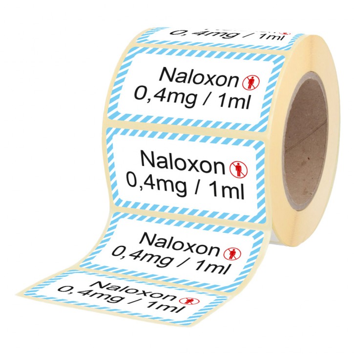 Naloxon  0,4 mg / 1 ml - Etiketten für Brechampullen