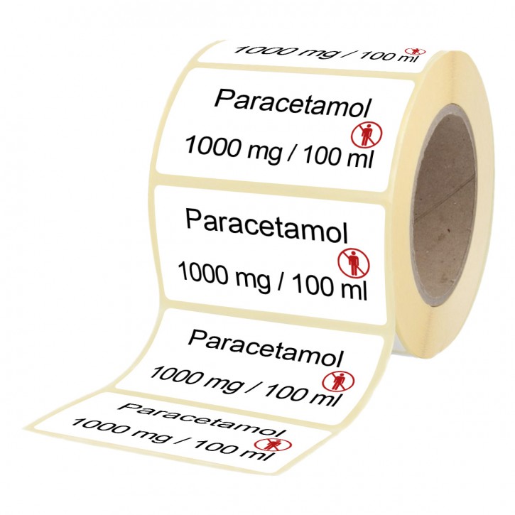 Paracetamol 1000 mg / 100 ml - Etiketten für Stechampullen