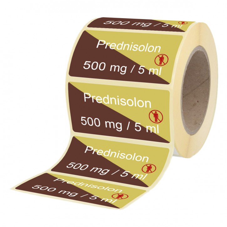 Prednisolon 500 mg / 5 ml - Etiketten für Stechampullen