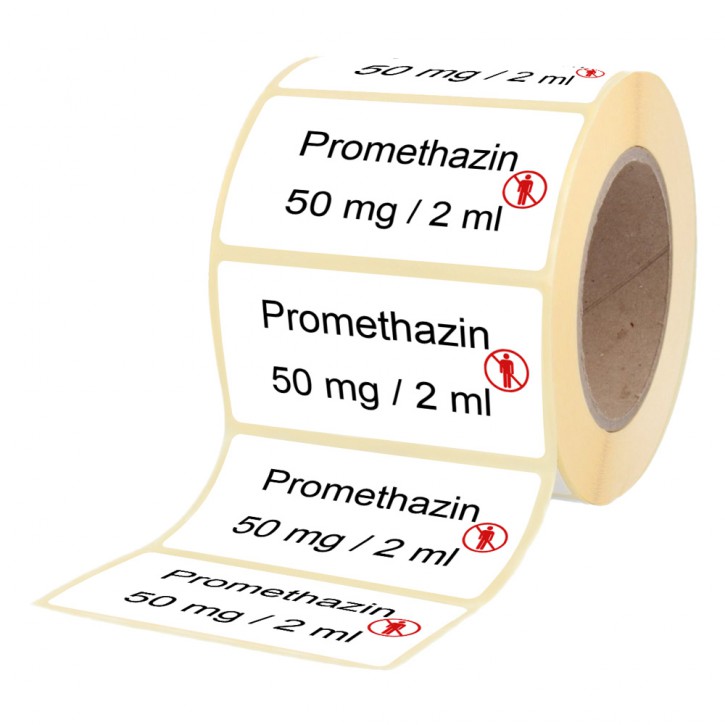 Promethazin 50 mg / 2 ml Etikett für Brechampullen