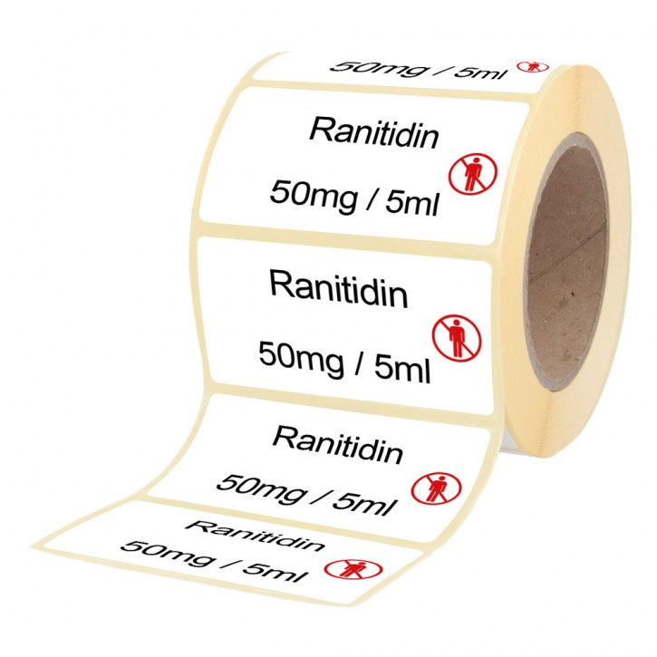 Ranitidin  50 mg / 5 ml - Etiketten für Brechampullen