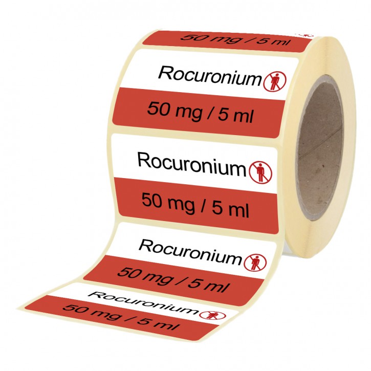 Rocuronium 50 mg / 5 ml - Etiketten für Stechampullen