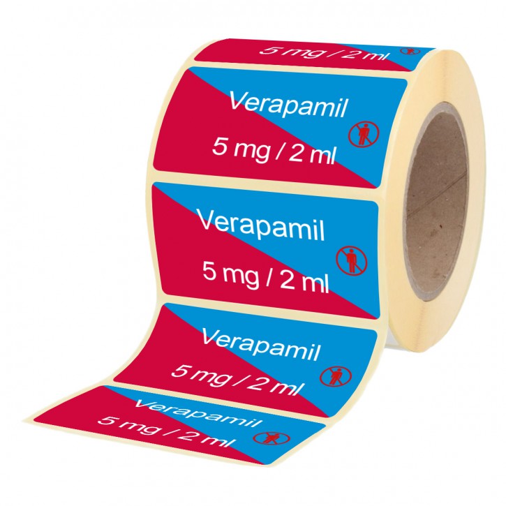Verapamil 5 mg / 2 ml - Etiketten für Brechampullen