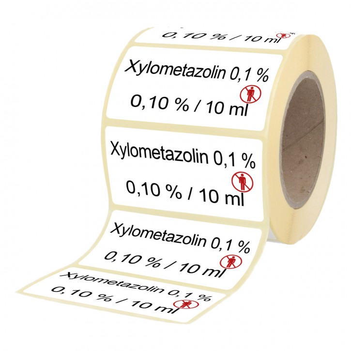 Xylometazolin 0,1 % / 10 ml - Etiketten für Brechampullen