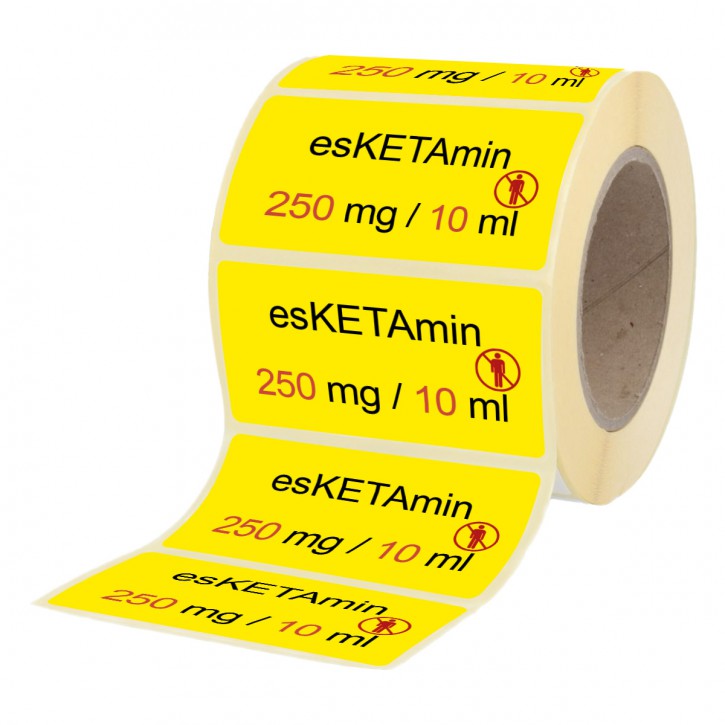 Esketamin 250 mg / 10 ml - Etiketten für Brechampullen